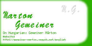 marton gemeiner business card